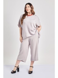 παντελόνα cropped όψη λινό