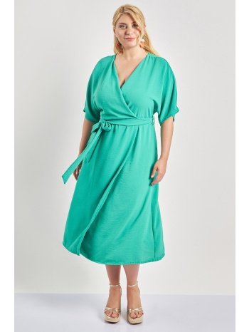 κρουαζέ αέρινο φόρεμα με ζώνη washed ανάγλυφο σε προσφορά