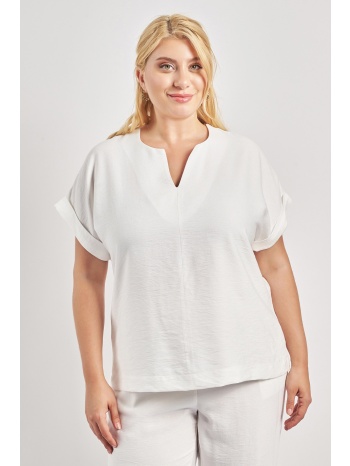 κοντομάνικη μπλούζα όψη λινό σε προσφορά