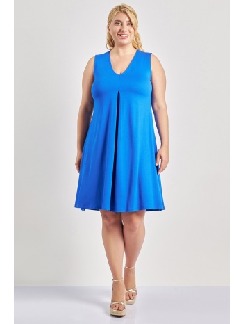 αμάνικο φόρεμα ζέρσεϊ βισκόζη με πιέτα σε προσφορά