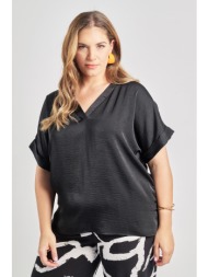 μπλούζα σατινέ με v