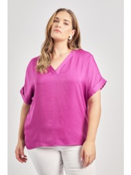 μπλούζα σατινέ με v