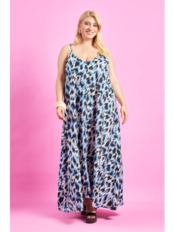 prbt maxi φόρεμα εμπριμέ abstract animal print όψη λινό σε προσφορά