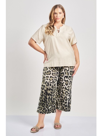 cropped παντελόνα σούπερ ζέρσεϊ εμπριμέ σε προσφορά