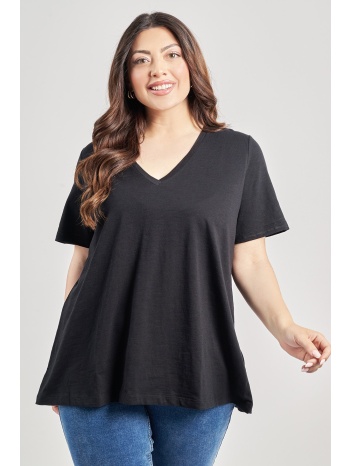 basic μπλούζα βαμβακερή με v