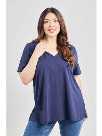 basic μπλούζα βαμβακερή με v σε προσφορά