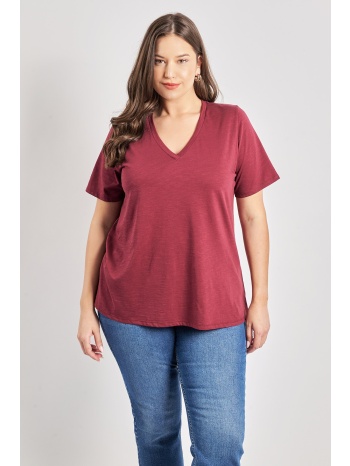 basic μπλούζα βαμβακερή με v σε προσφορά