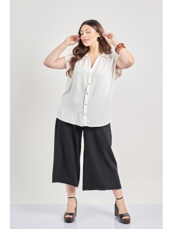 cropped παντελόνα washed με ζώνη σε προσφορά