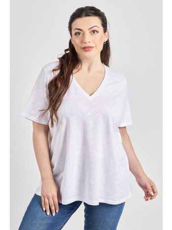 basic μπλούζα βαμβακερή με v