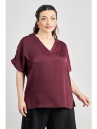 μπλούζα σατινέ με v