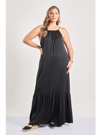 φόρεμα μάξι σατινέ με παρτούς ώμους σε προσφορά