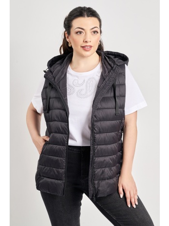 αμάνικο καπιτονέ μπουφάν με κουκούλα σε προσφορά