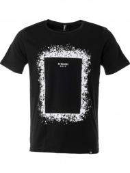 ανδρικό t-shirt με στάμπα σε μαύρο χρώμα