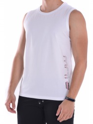 ανδρικό αμάνικο t-shirt σε λευκό χρώμα