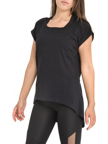 γυναικείο κοντομάνικο ριχτό μπλουζάκι σε μαύρο χρώμα σε προσφορά