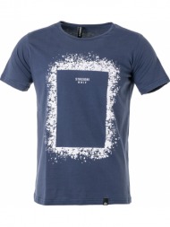 ανδρικό t-shirt με στάμπα σε μπλε τζιν χρώμα