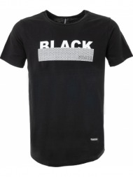 ανδρικό t-shirt με στάμπα σε μαύρο χρώμα