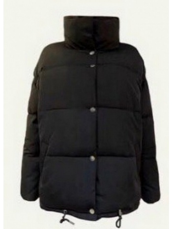 κοντό puffer jacket με ψηλό γιακά - μαύρο