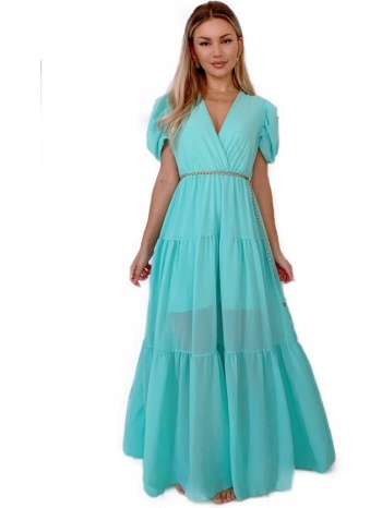 μάξι φόρεμα με μεσοφόρι - γαλάζιο