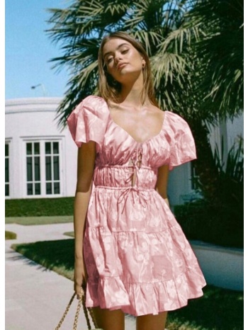 floral mini φόρεμα αέρινο - ροζ