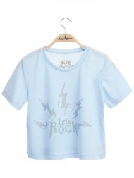 κοντομανικη παιδικη μπλουζα με πολυχρωμα στρας