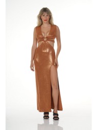 `kendall + kylie` μακρυ φορεμα σε γυαλιστερη υφη με σκισιμο