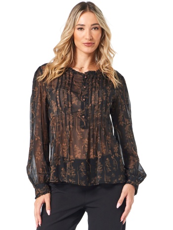 φλοραλ μπλουζα μουσελινα με πιετες σε προσφορά