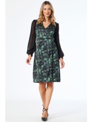 σατεν φλοραλ φορεμα με ...