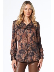 φλοραλ σατεν πουκαμισο