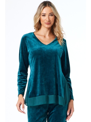 κυπαρισσι βελουδινη μπλουζα με μουσελινα σε προσφορά
