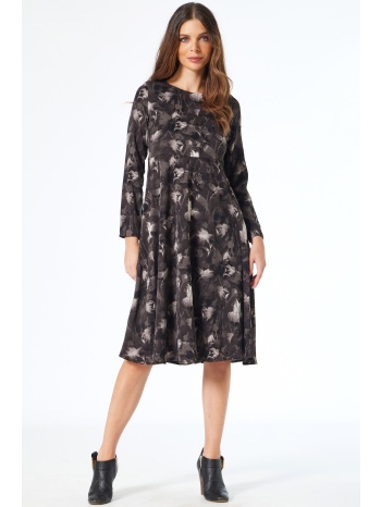 γκρι φλοραλ φορεμα σε αλφα γραμμη σε προσφορά