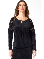 βελουδινη μπλουζα με ...
