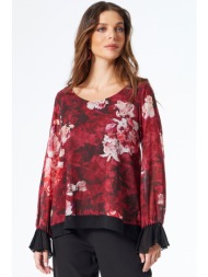 φλοραλ μπλουζα μουσελινα ...