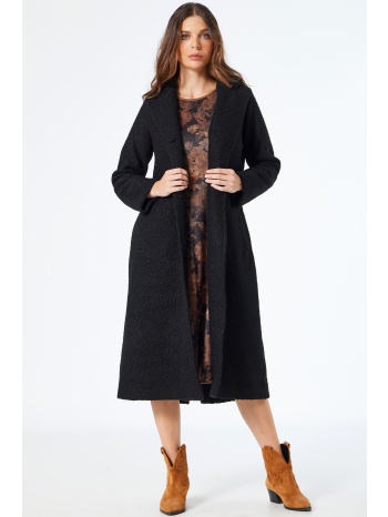 μαυρο μπουκλε μακρυ παλτο σε προσφορά