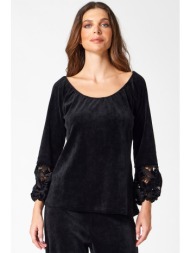 βελουδινη μπλουζα με ...