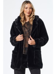 μαυρο παλτο γουνα με ...