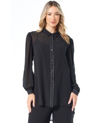 μαυρη πουκαμισα με στρας