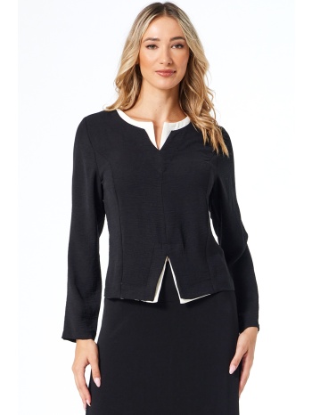 μαυρη μπλουζα με εκρου ανοιγματα σε προσφορά