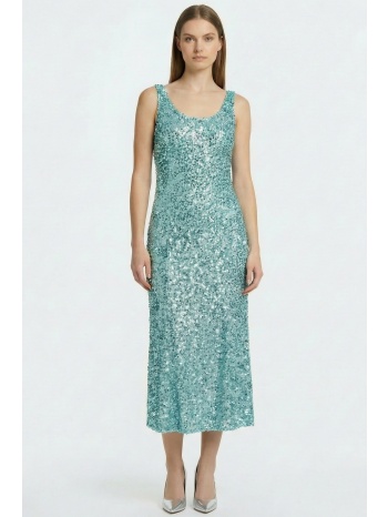 γαλαζιο φορεμα παγιετα με ανοιγμα σε προσφορά