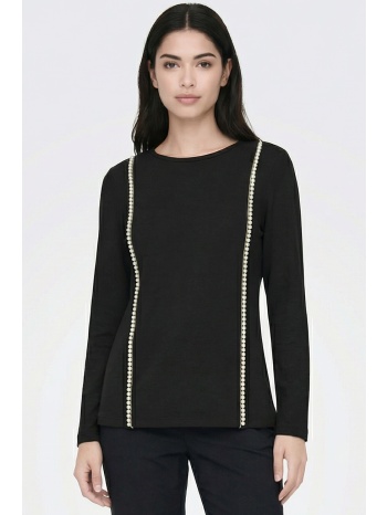μαυρη πλεκτη μπλουζα με περλες σε προσφορά