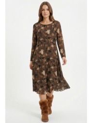 καφε φλοραλ φορεμα σε ...