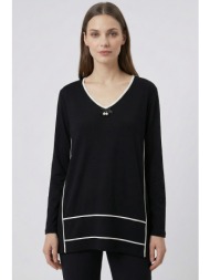 μαυρη πλεκτη μπλουζα με ...