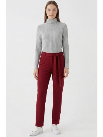 μπορντω ελαστικο παντελονοκολαν με τσεπες και ζωνη σε προσφορά