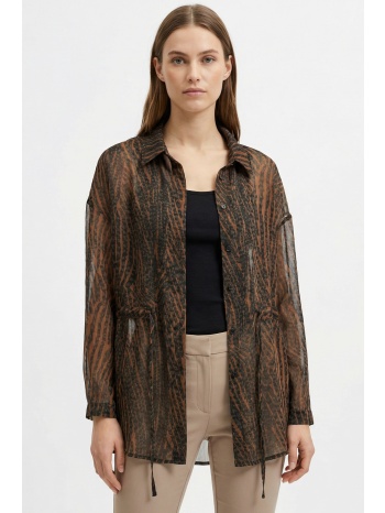 λεοπαρ πουκαμισο μουσελινα με σουρα σε προσφορά