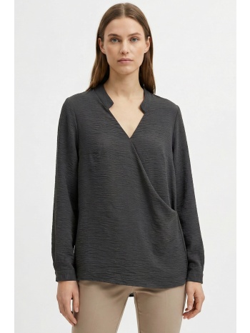 μαυρη κρουαζε μπλουζα με σουρα σε προσφορά