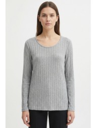 γκρι πλεκτη ριπ μπλουζα σε ισια γραμμη