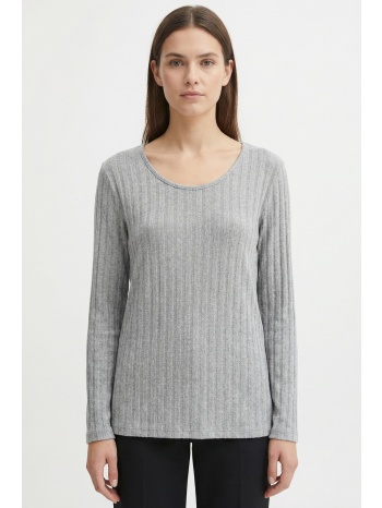 γκρι πλεκτη ριπ μπλουζα σε ισια γραμμη σε προσφορά