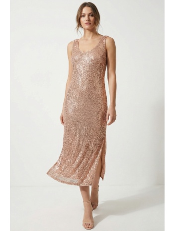 χρυσο φορεμα παγιετα με ανοιγμα σε προσφορά