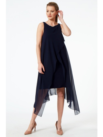 μπλε φορεμα μουσελινα με μυτες σε προσφορά