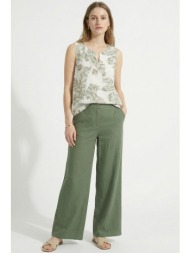 xaki παντελονα linen-look